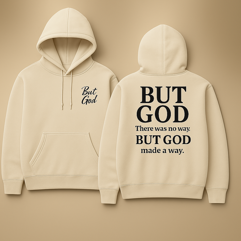 BUT GOD™ Premium Hoodie (Cream)